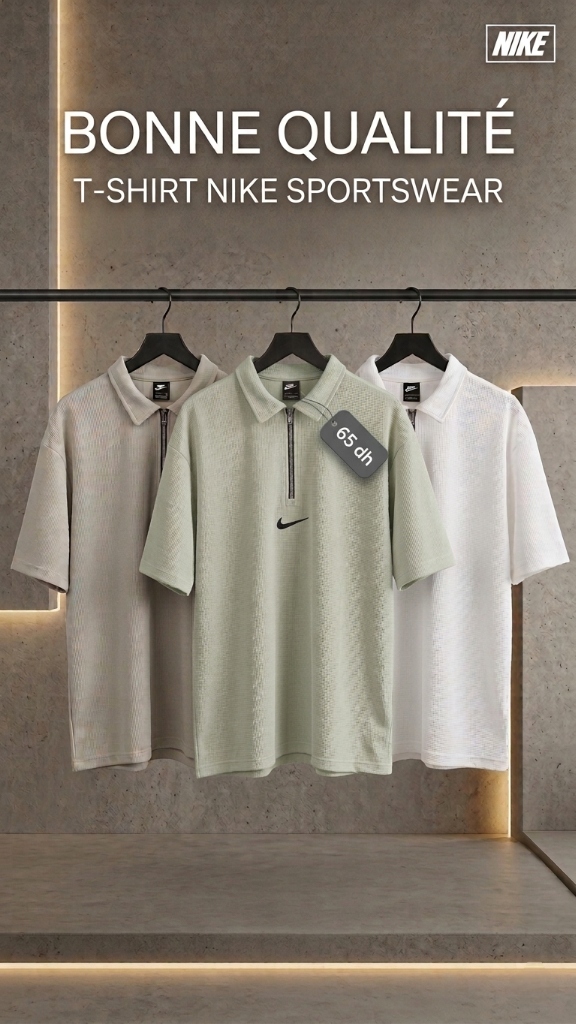 Nike Sportswear Quarter-Zip Polos on rack — 3 colors displayed